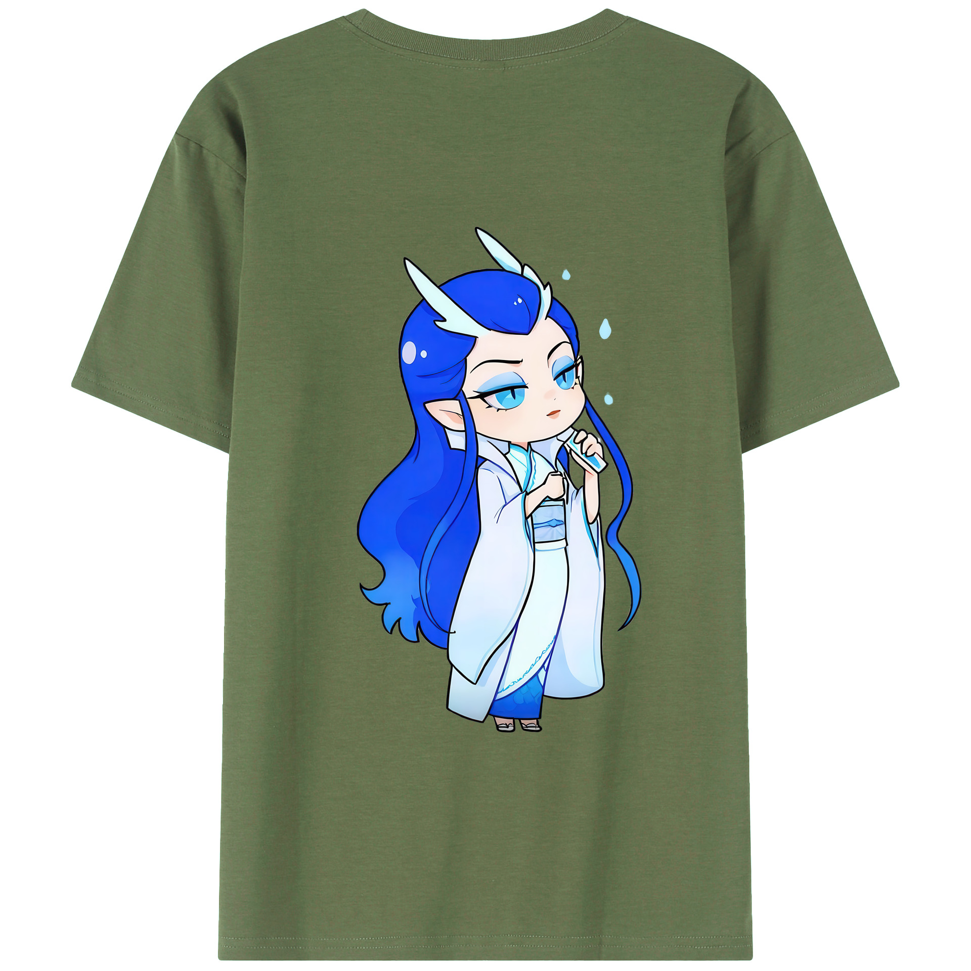 （画像用） Ne Zha 2 ナタ 魔童の大暴れ 綿100％ メンズ半袖Tシャツ（バックプリント） 通気性